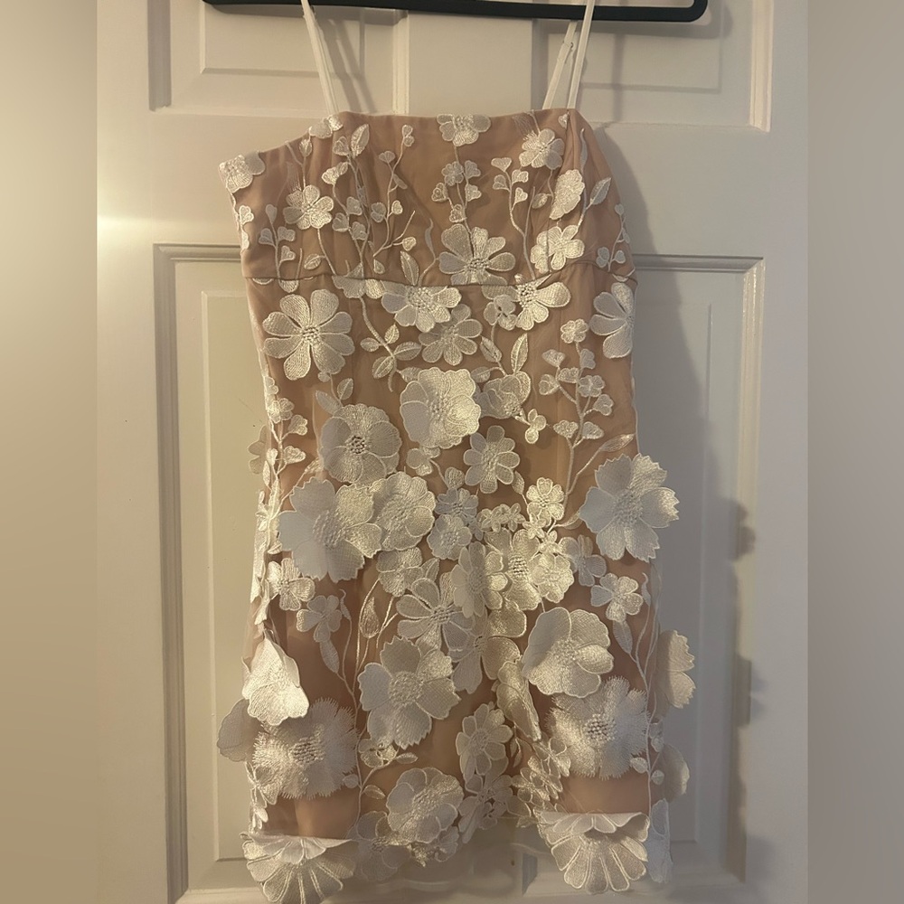 Bridal/Bachelorette Floral Embroidered Sleeveless Dress